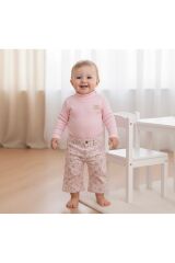 Balıkçı Yaka Uzun Kollu Body Pembe