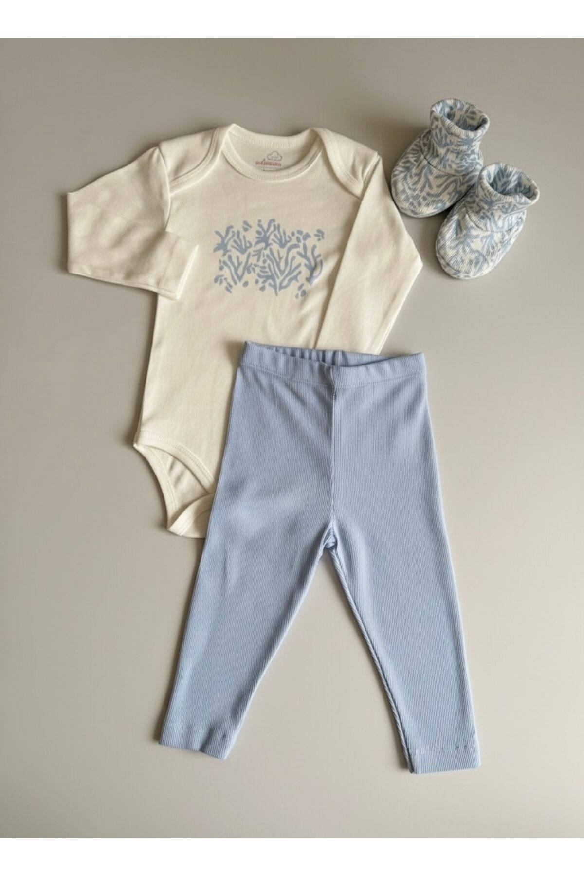 Blue Leaf 3'lü Bebek Takımı