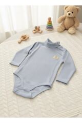 Balıkçı Yaka Uzun Kollu Body Mavi