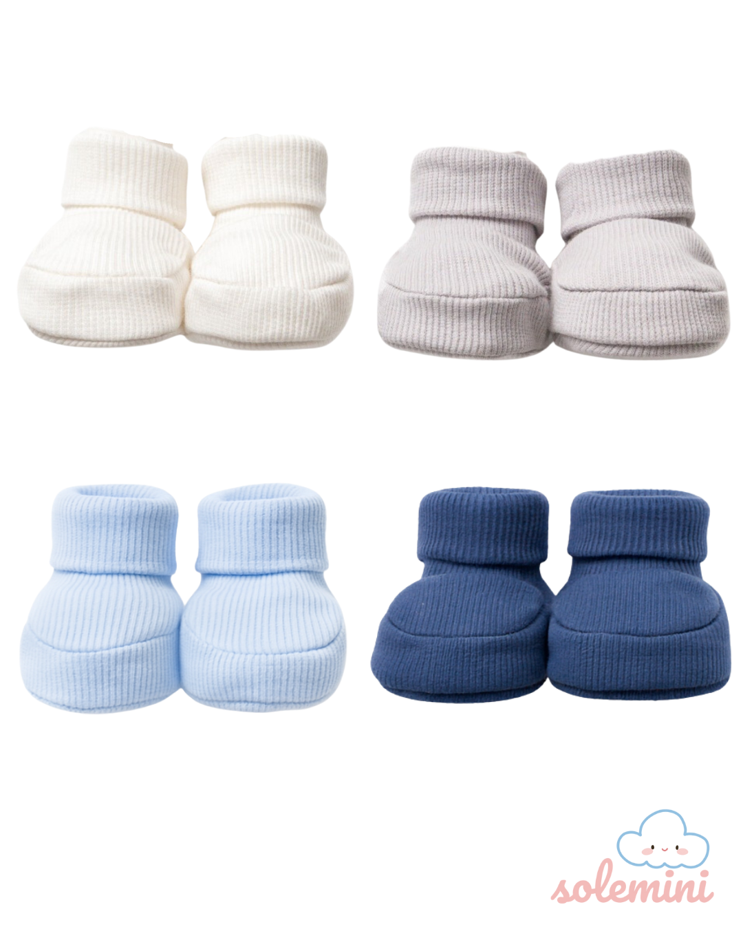 Fitilli Esnek Erkek Bebek Patik Seti 4'lü