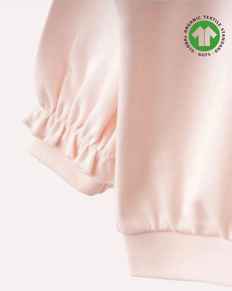 Yıldız Desenli Organik Pamuk Kız Bebek Takımı