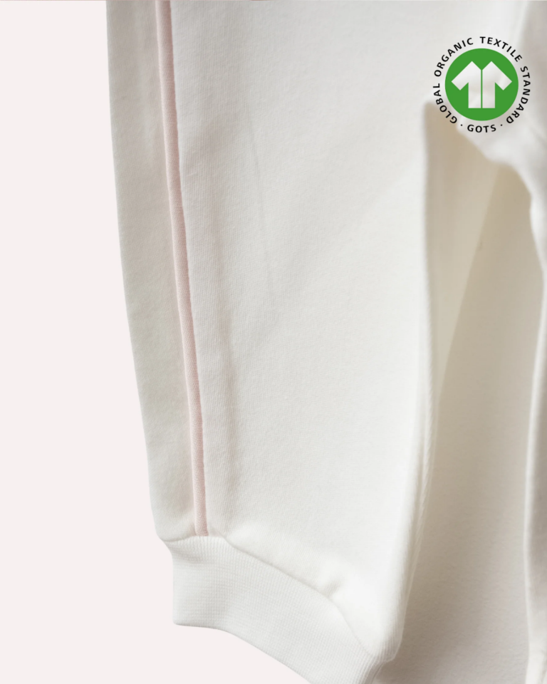 Toz Pembe Kapüşonlu Organik Pamuk Kız Bebek 3'lü Takımı