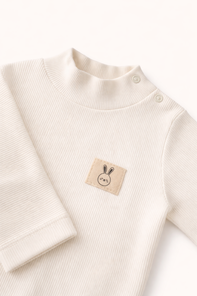 Balıkçı Yaka Uzun Kollu Body Beyaz