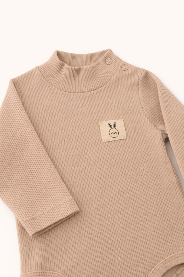 Balıkçı Yaka Uzun Kollu Body Vizon