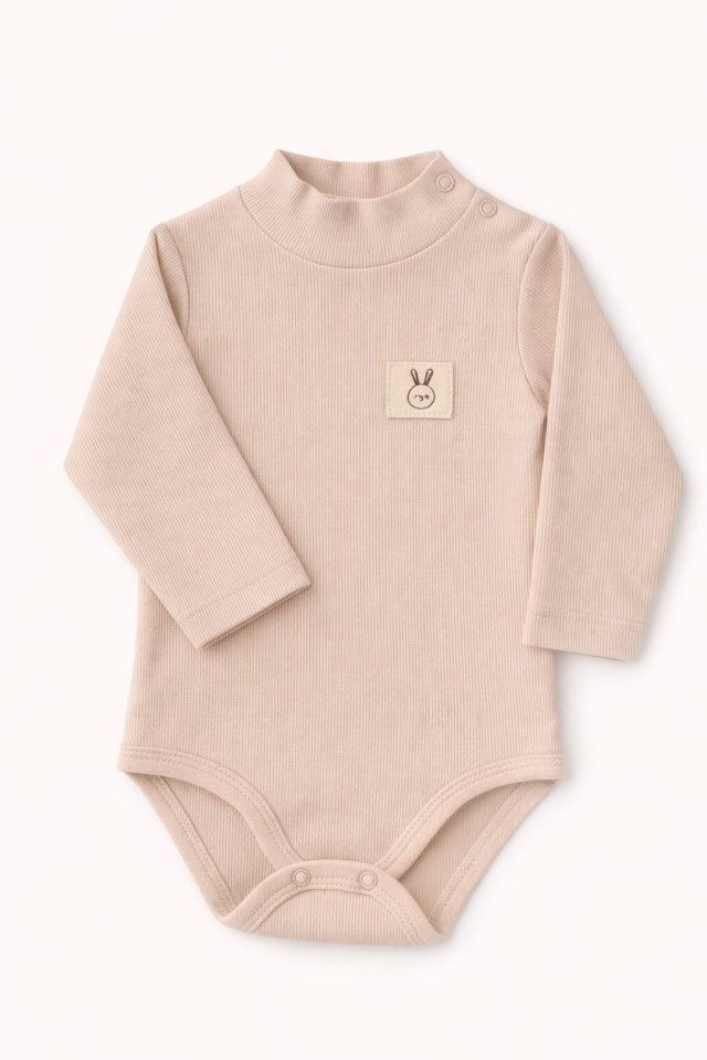 Balıkçı Yaka Uzun Kollu Body Vizon