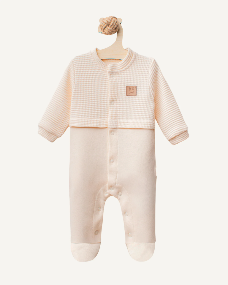 Waffle Kumaș Bebek Tulum-Șapka Takımı