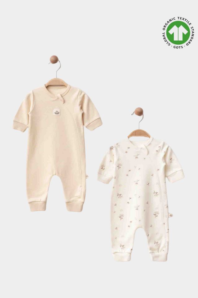 Vanilla Tiny Dream Premium Organik Pamuk 2’li Bebek Tulum